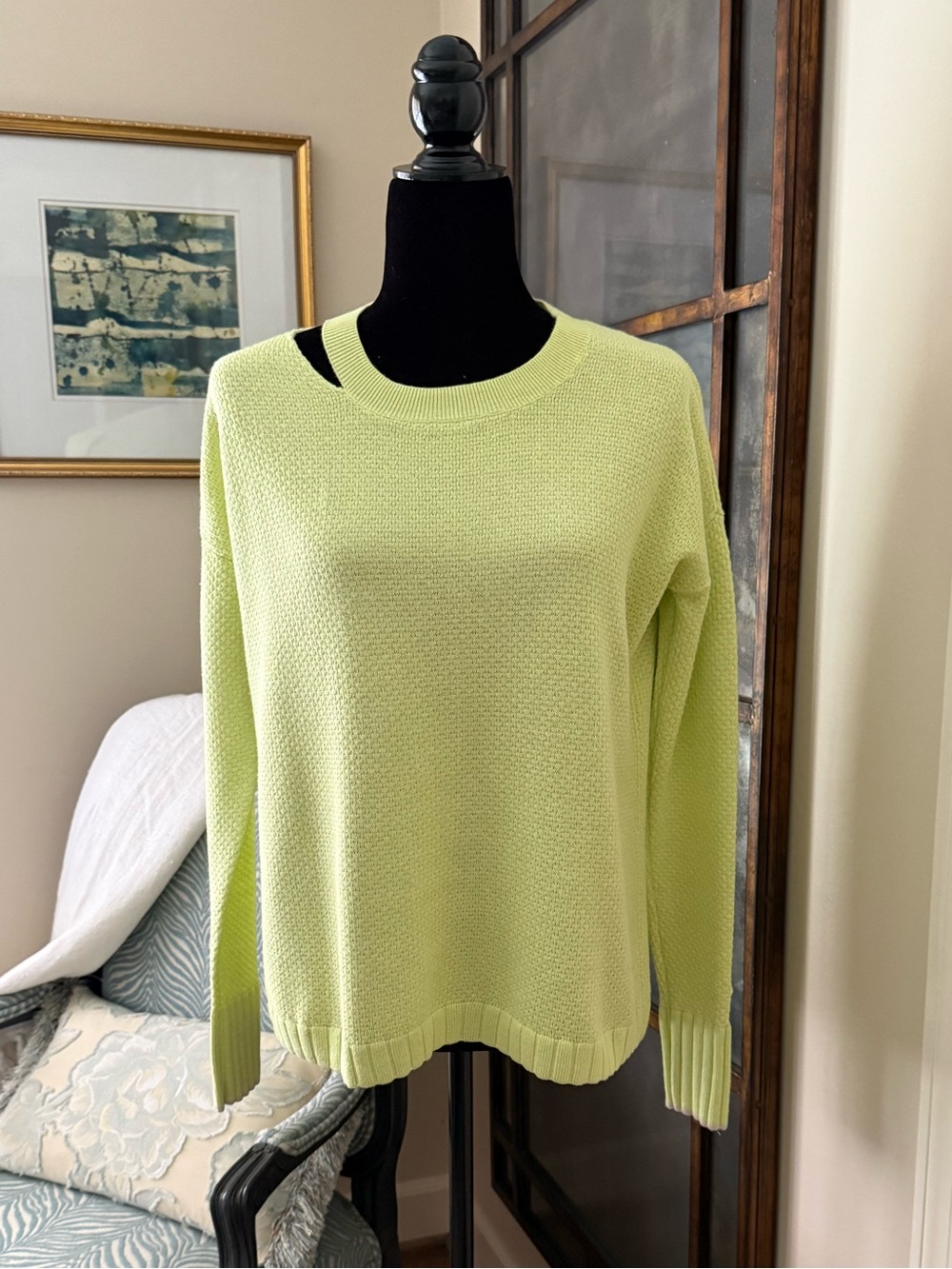LISA TODD Cutout Asymmetric Crewneck Sweater